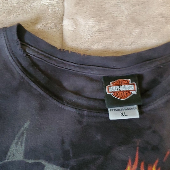 T-shirt Vintage Harley Davidson - Gris, Taille XL, Années 90, état Très Bon